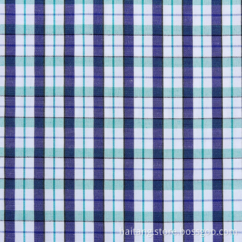 Check Polyester fabric Bright Woven Cloth Smooth Shirt